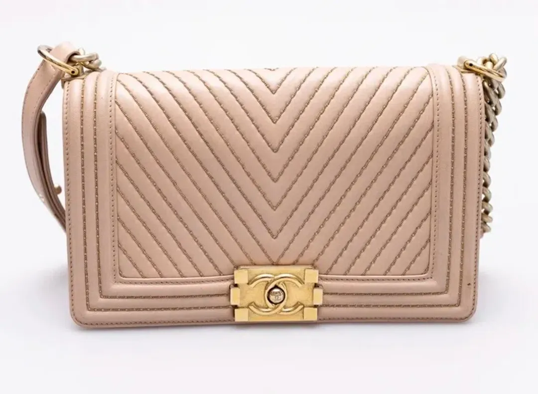 CHANEL LAMBSKIN MEDIUM BOY BAG HANDBAG for rent on The Volte - main image