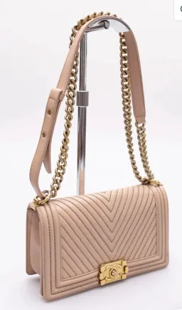 CHANEL LAMBSKIN MEDIUM BOY BAG HANDBAG for rent on The Volte - image 4