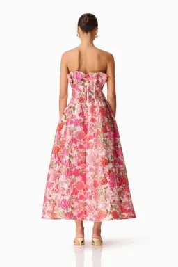 Elliatt Floralie Strapless Gown in pink floral; size medium / AU 10 for rent on The Volte - image 4