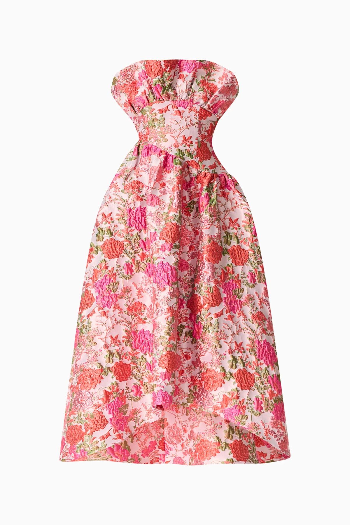 Elliatt Floralie Strapless Gown in Pink Floral; large / AU 12 - Image 5