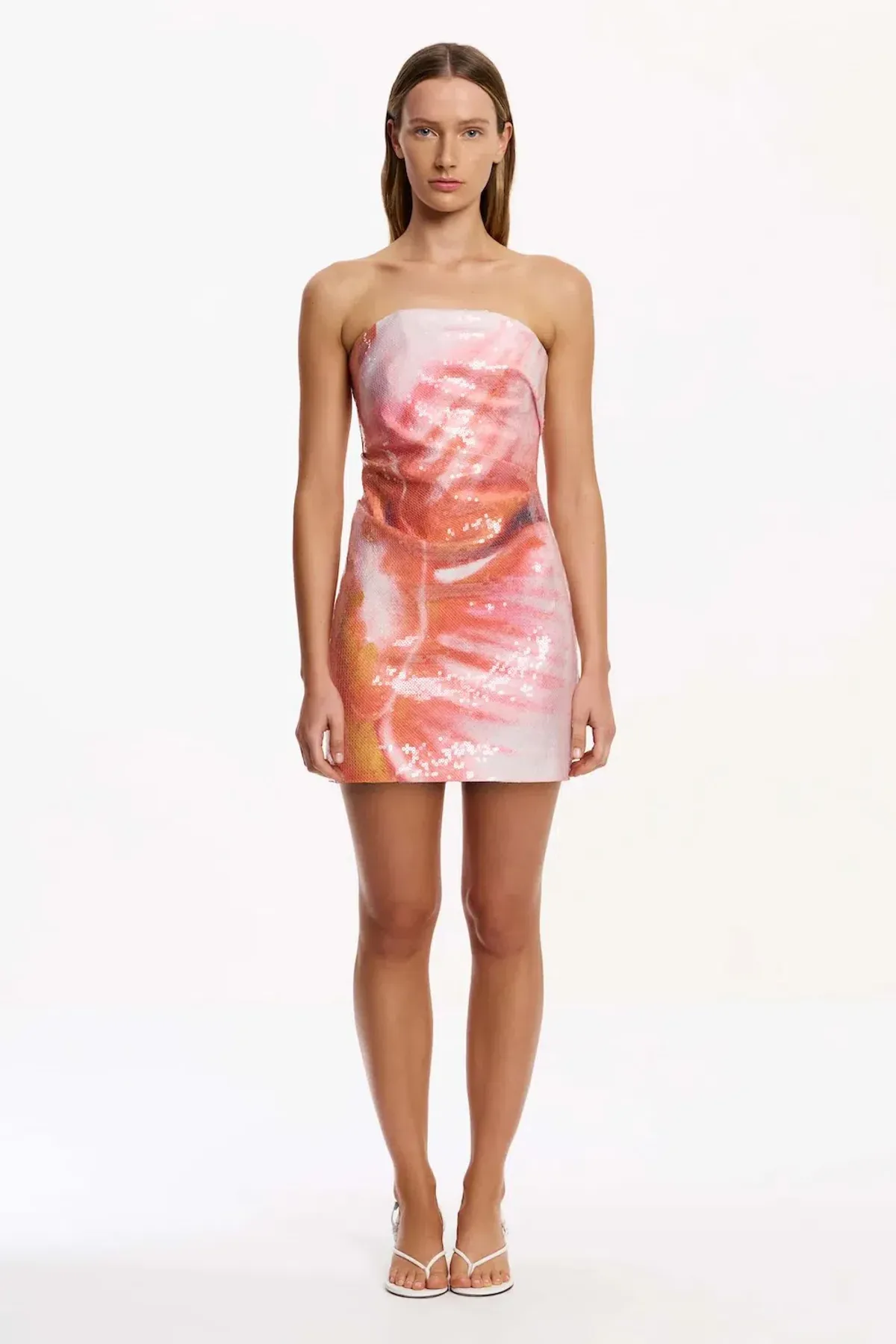 Significant Other Aden Strapless Mini in Tangerine Bloom Size 6/XS - Image 2