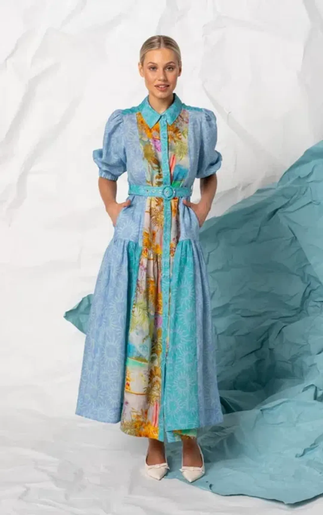 Kachel Hazel maxi multicolour dress size 8 for rent on The Volte - main image