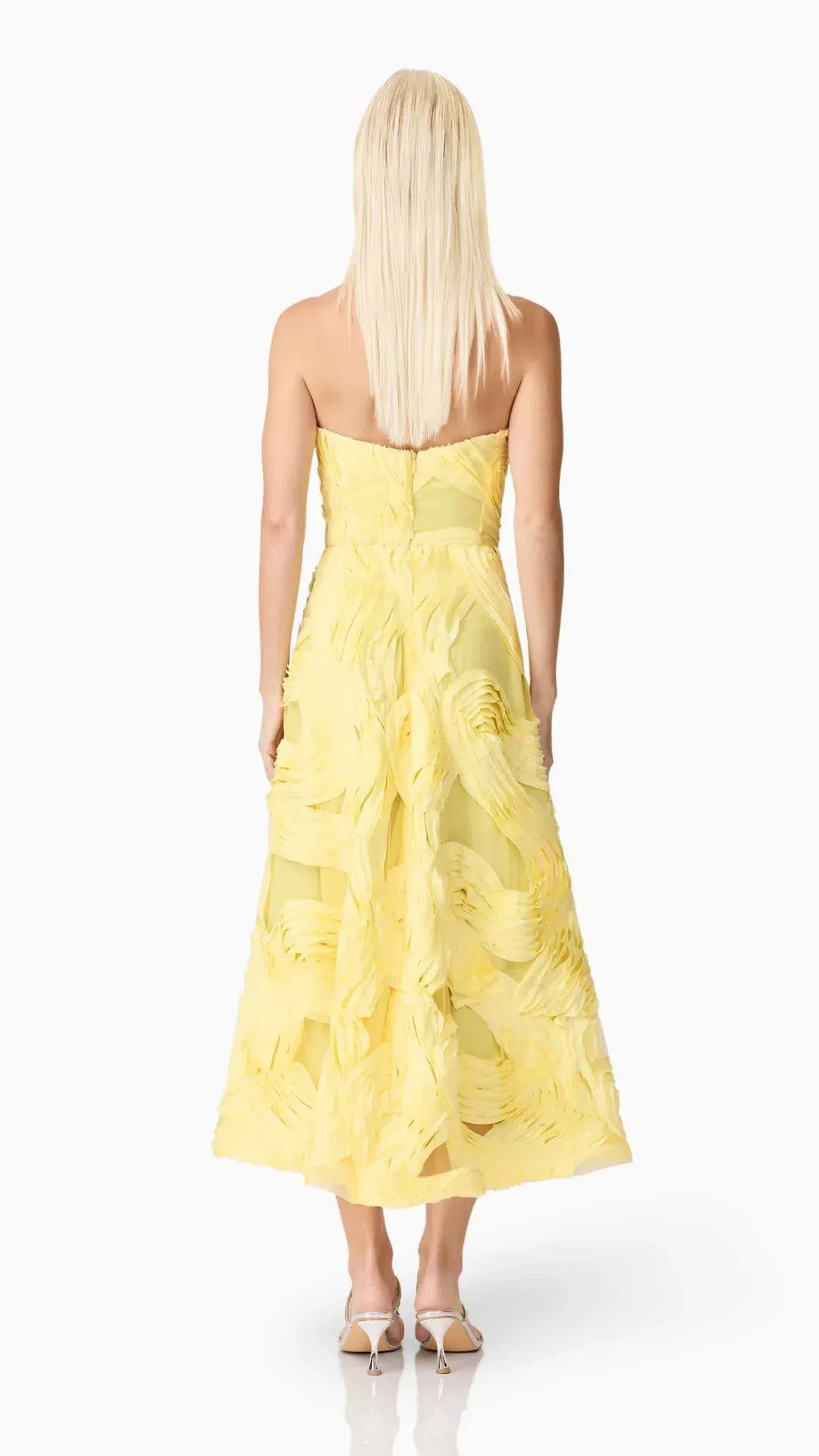 Elliatt Asher Sweetheart Midi Dress in Yellow Size L (12) for rent on The Volte - main image