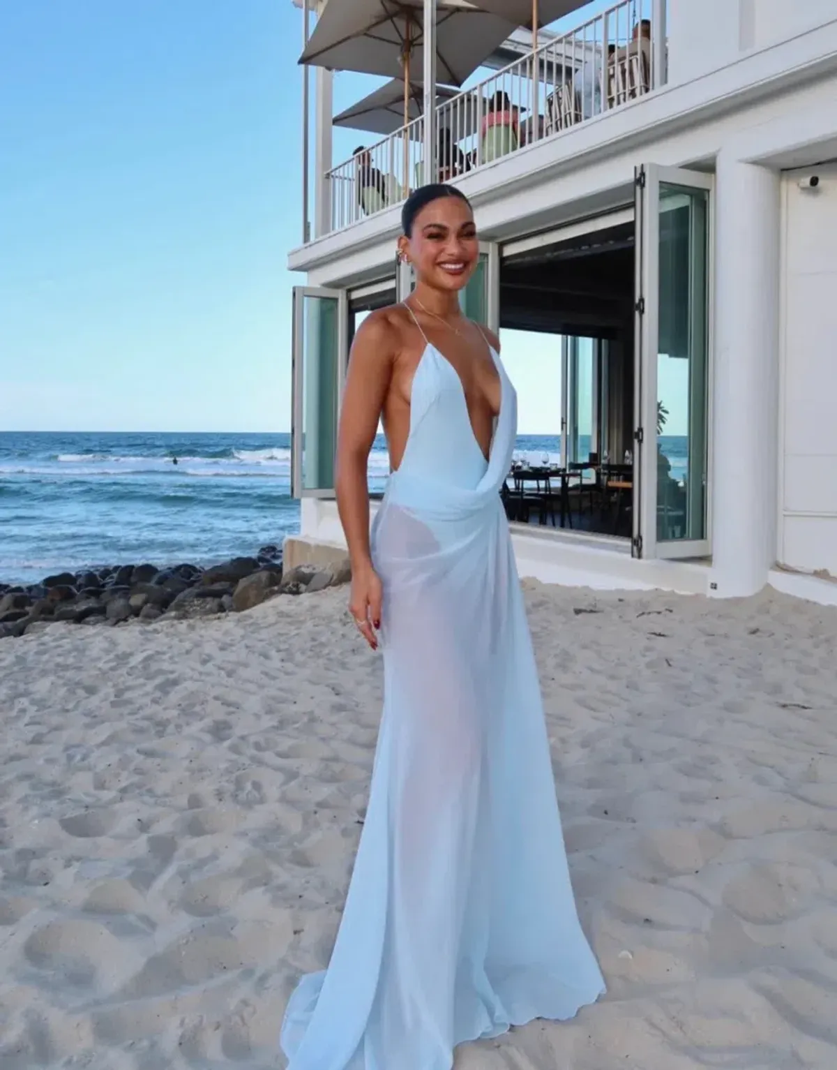 NATALIE ROLT AGNES DRESS ICE BLUE SIZE 8 (1) for rent on The Volte - main image