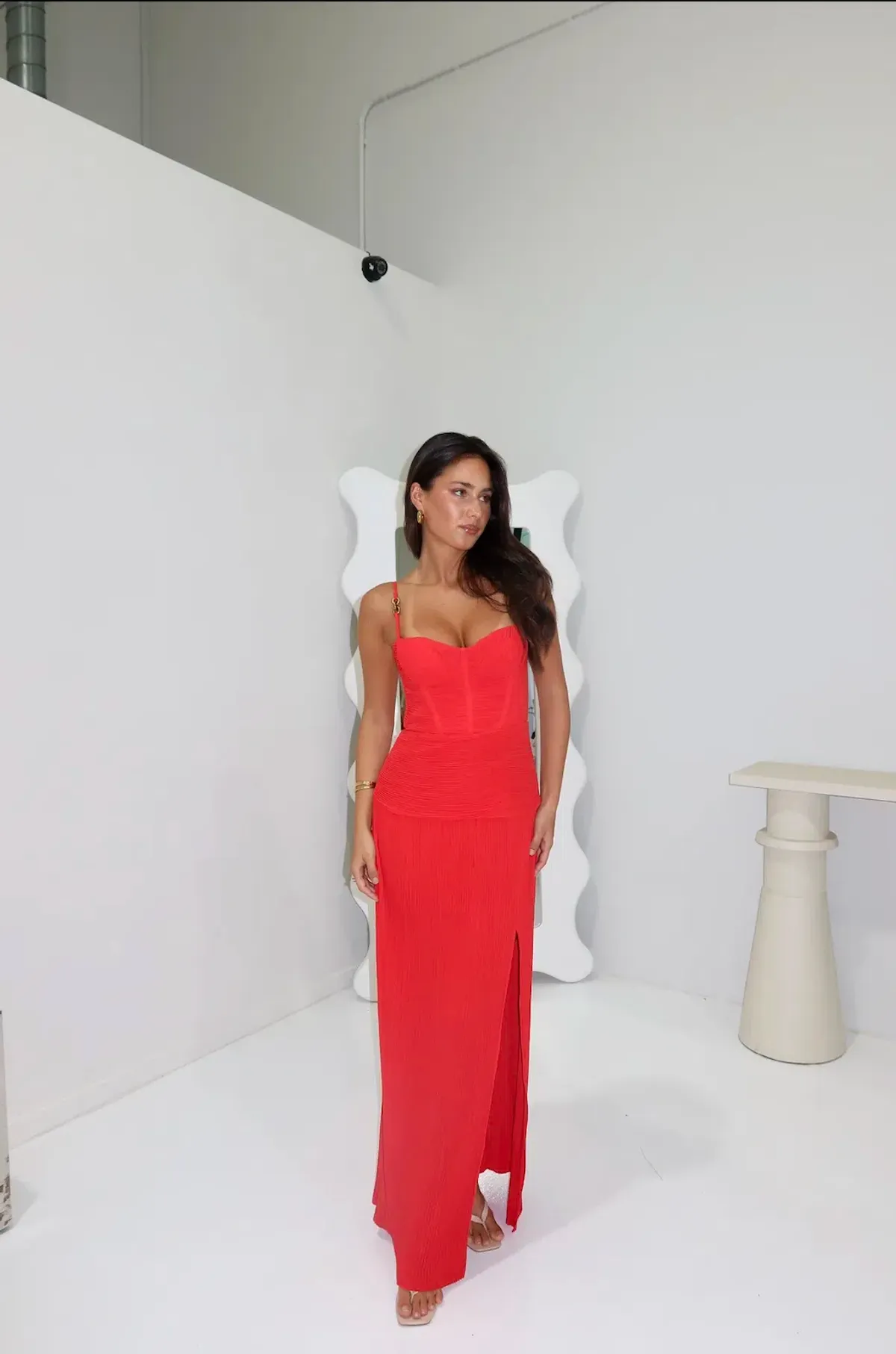 Manning Cartell Double Time Pleat Dress Red Size 8 - Image 3