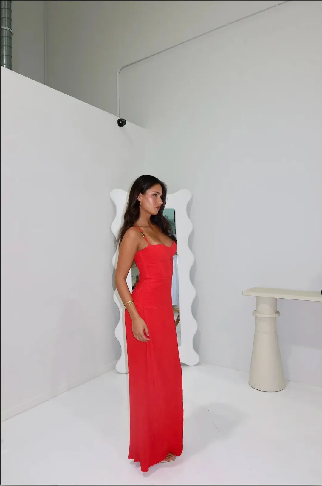 Manning Cartell Double Time Pleat Dress Red Size 8 for rent on The Volte - main image