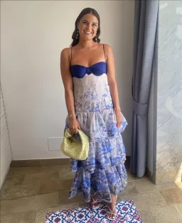 Zimmermann Luminous Tiered Dress in Cornflower Floral Size 1 AU 10 for rent on The Volte - image 1