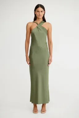 Significant Other Lucile Draped Maxi Dress Green Size 10 for rent on The Volte - image 1