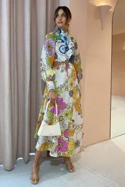 Alemais Farrah Cut Out Midi Dress Multi Size 8 for rent on The Volte - image 2