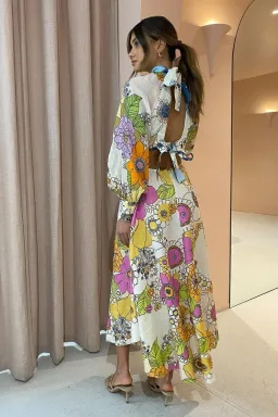 Alemais Farrah Cut Out Midi Dress Multi Size 8 for rent on The Volte - image 3