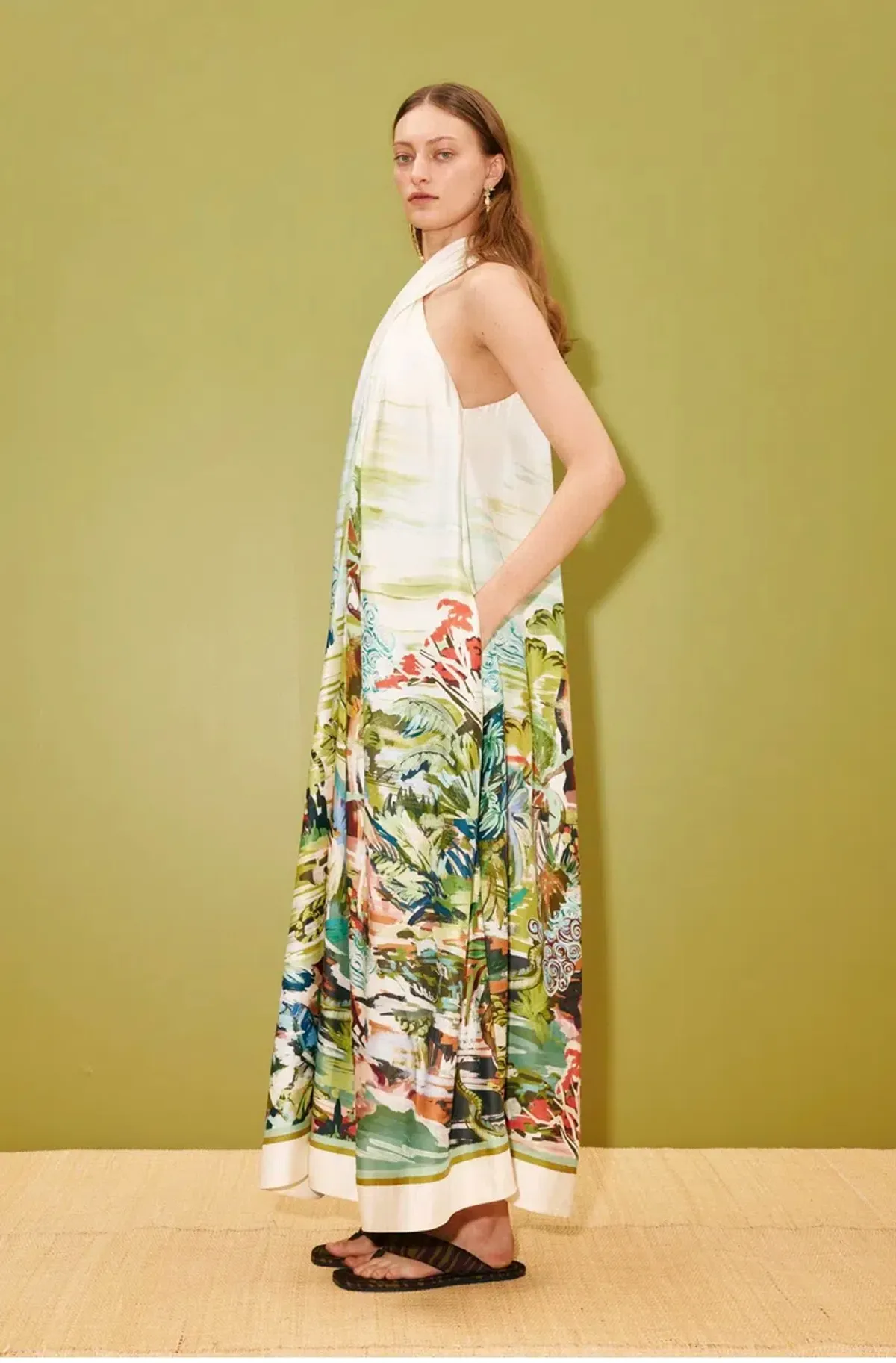 Alemais Jungle Boogie Silk Halter Dress SIze 16 - Image 2