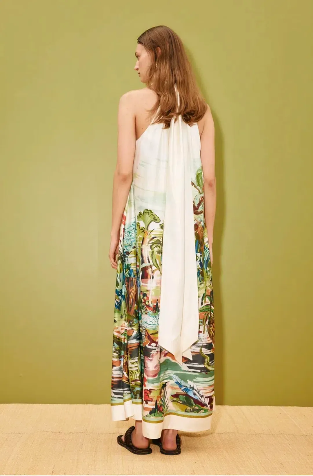 Alemais Jungle Boogie Silk Halter Dress SIze 16 for rent on The Volte - main image