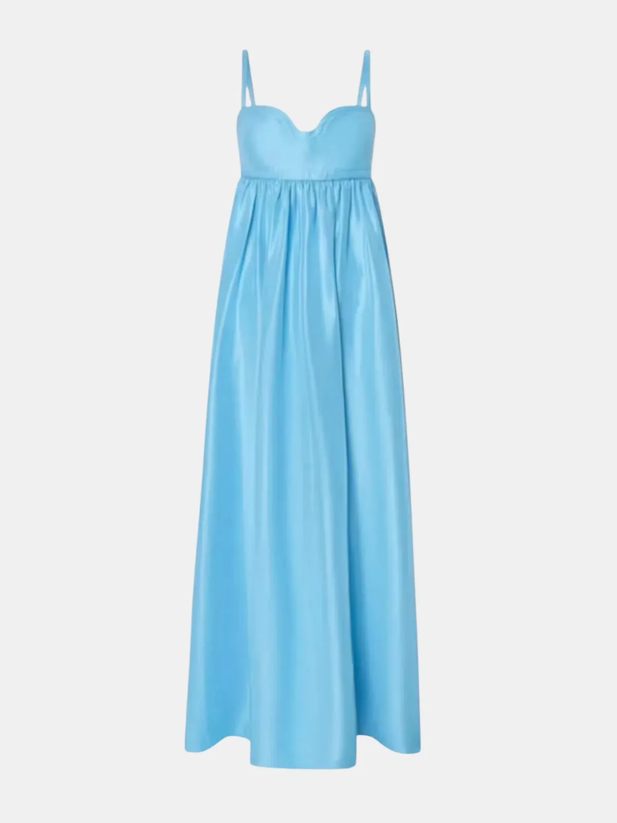 Oroton Bodice Detail Lake Blue Gown Size 14 Silk Strappy Maxi Dress - Image 4