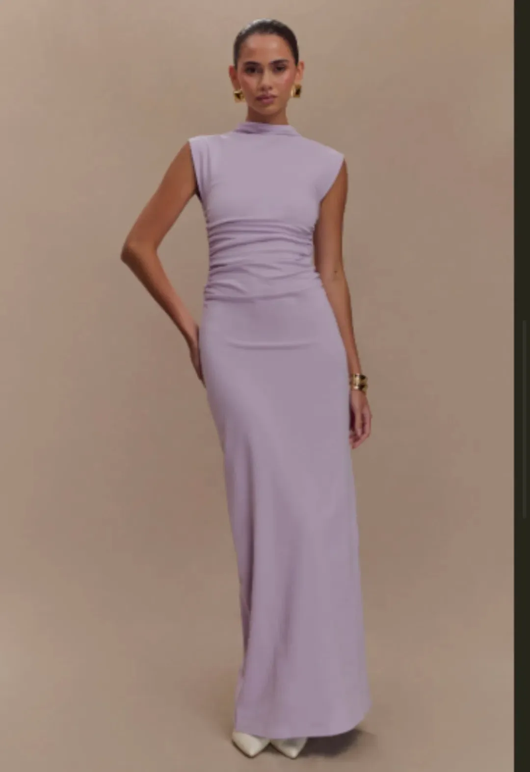Meshki Elliot high neck sleeveless maxi purple size Small for rent on The Volte - main image