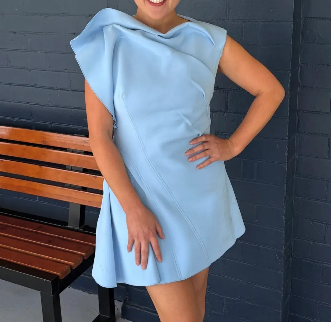 Acler Borras Mini Dress Size 12 Bluebell for rent on The Volte - main image