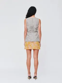 Wynn Hamlyn Emily Mini Dress - Multi Plaid/Floral - Size 8 for rent on The Volte - image 4