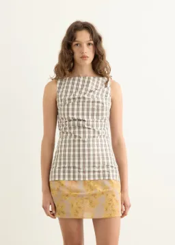 Wynn Hamlyn Emily Mini Dress - Multi Plaid/Floral - Size 8 for rent on The Volte - image 6