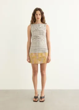 Wynn Hamlyn Emily Mini Dress - Multi Plaid/Floral - Size 8 for rent on The Volte - image 7