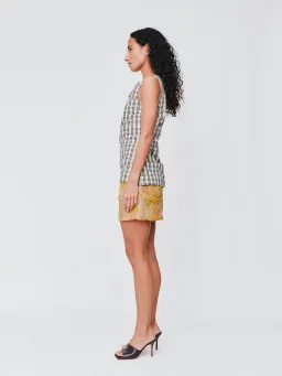 Wynn Hamlyn Emily Mini Dress - Multi Plaid/Floral - Size 8 for rent on The Volte - image 3