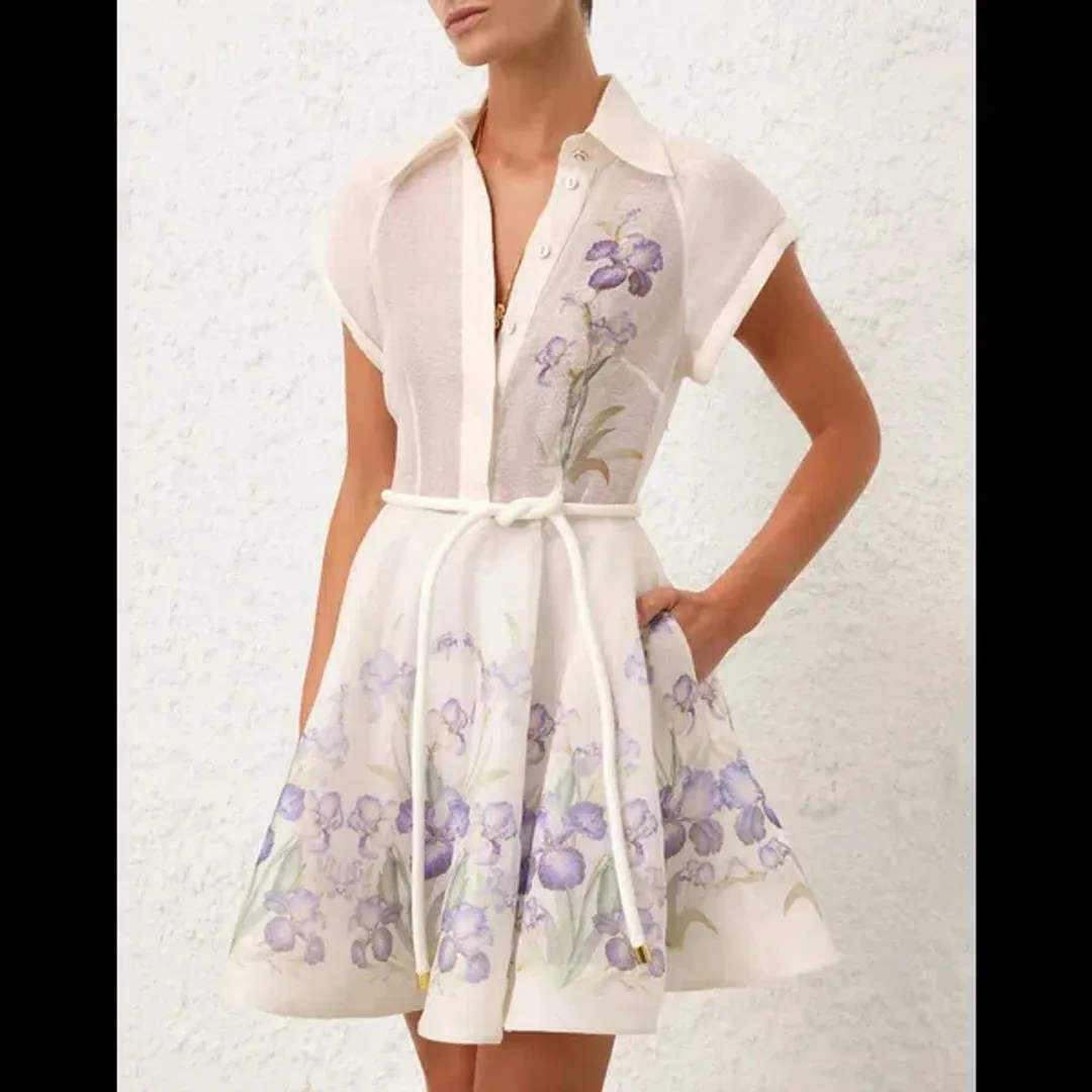 Zimmerman - The Natura Flip Dress In Blue Iris for rent on The Volte - main image