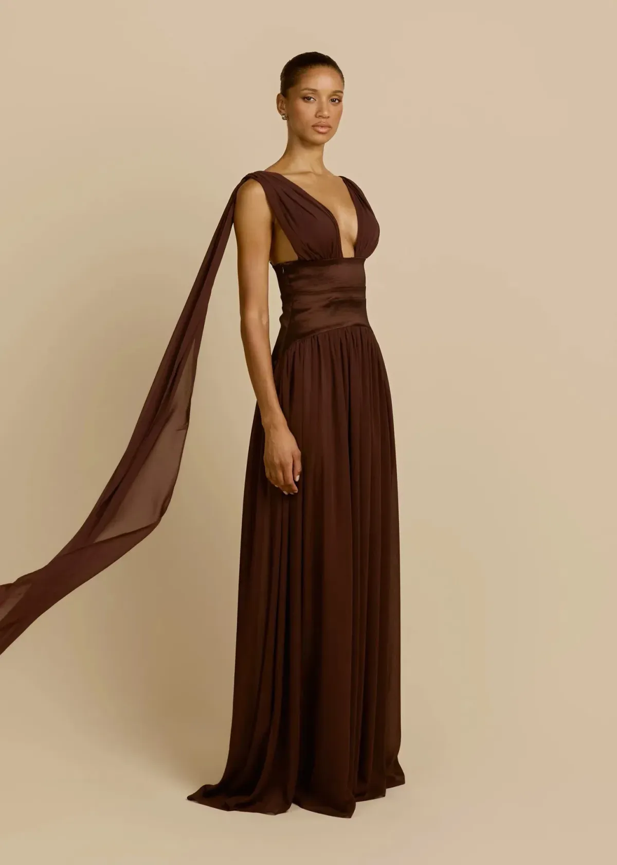 Arcina Ori Ramona Dress in Cacao Size M / AU 10 for rent on The Volte - main image