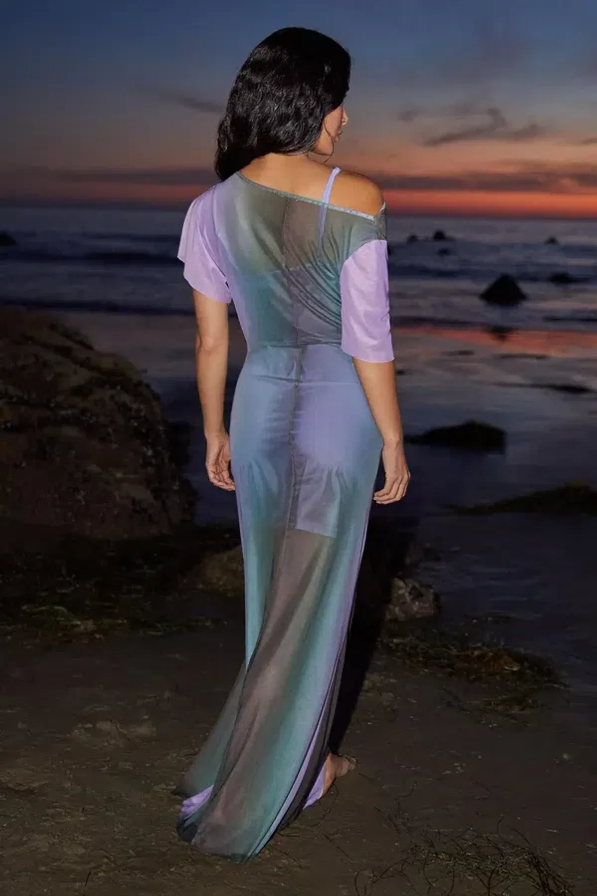 Suboo - Olafur Draped Cowl - Neck Longline Dress - Image 3