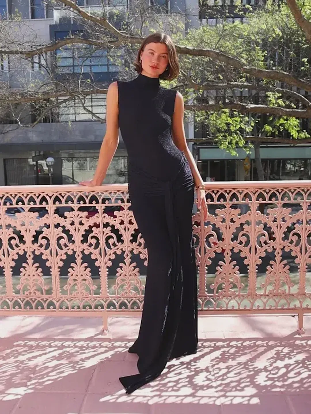 By Nicola - Emerson High Neck Dress with Sarong in Twilight for rent on The Volte - main image