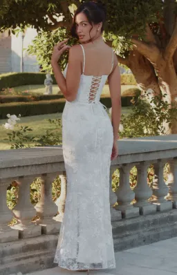 House of CB Naeva white hand beaded embellished bridal gown Regular Cup Size M for rent on The Volte - image 2