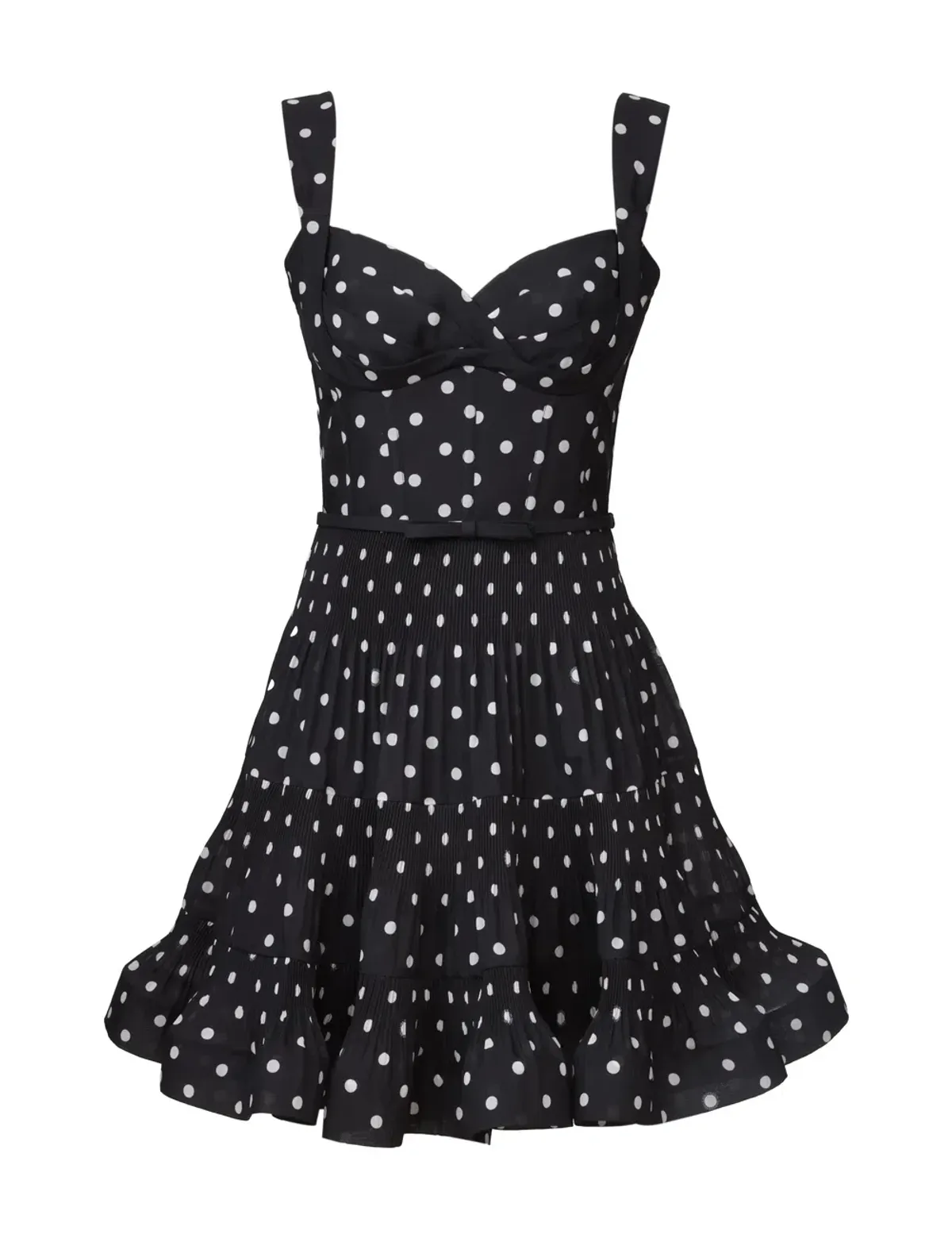 Zimmermann Pleated Draped Mini Dress Black Dot size 1 - Image 1