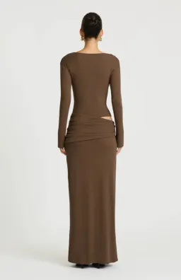 AGNES MAXI DRESS | CHOCOLATE - SIZE 6 for rent on The Volte - image 3