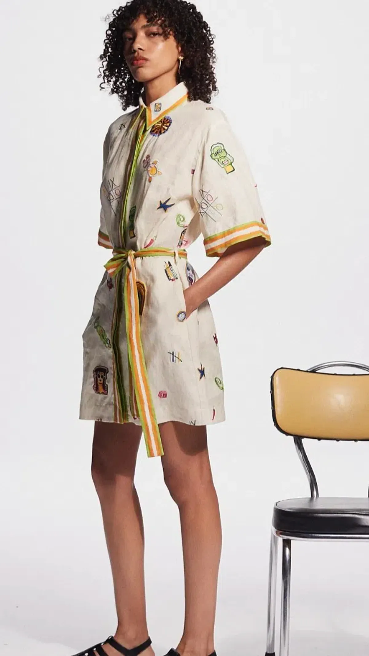 Alemais Checkers Embroidered Mini Dress s.16 - Image 1