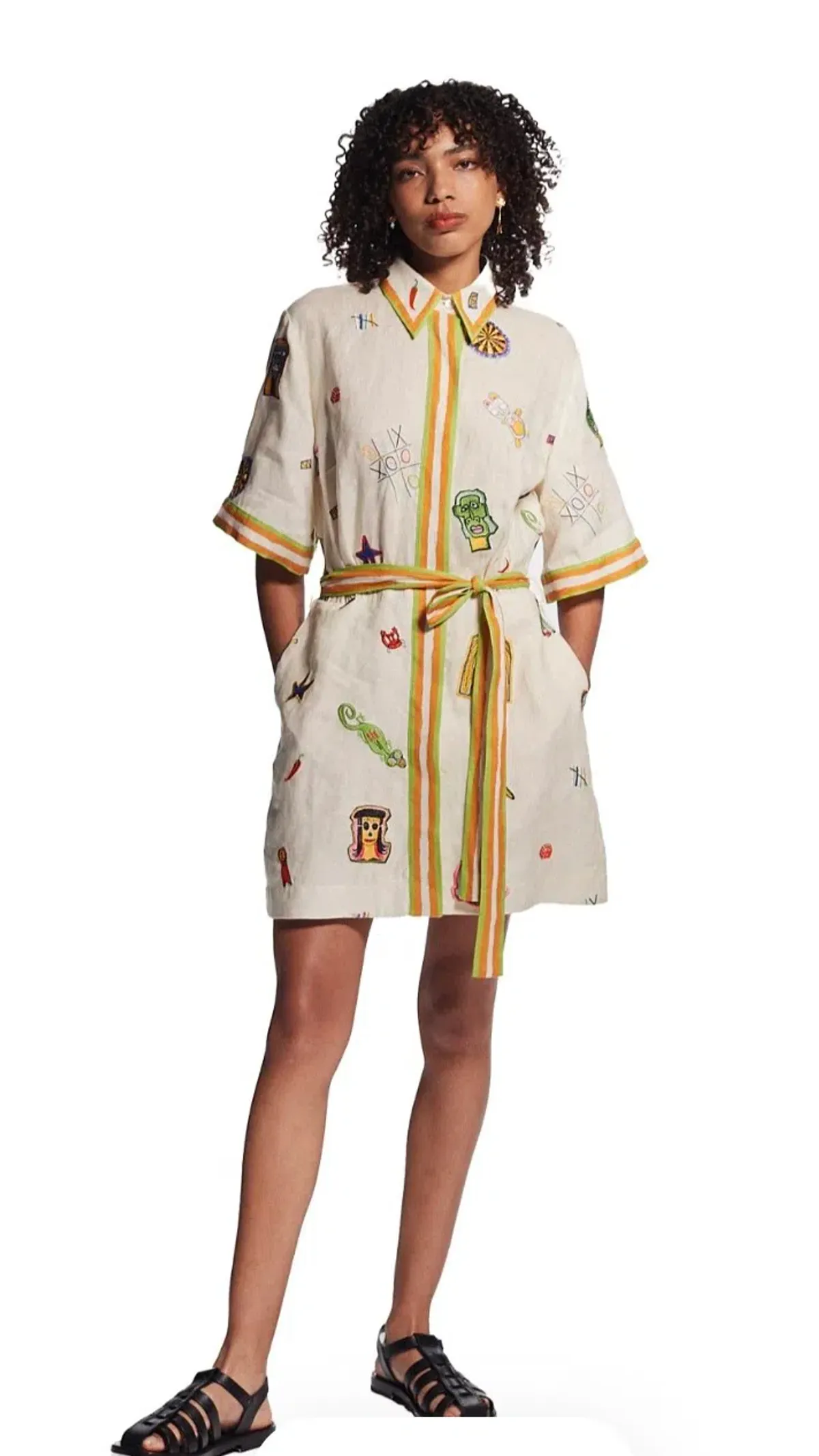 Alemais Checkers Embroidered Mini Dress s.16 - Image 2