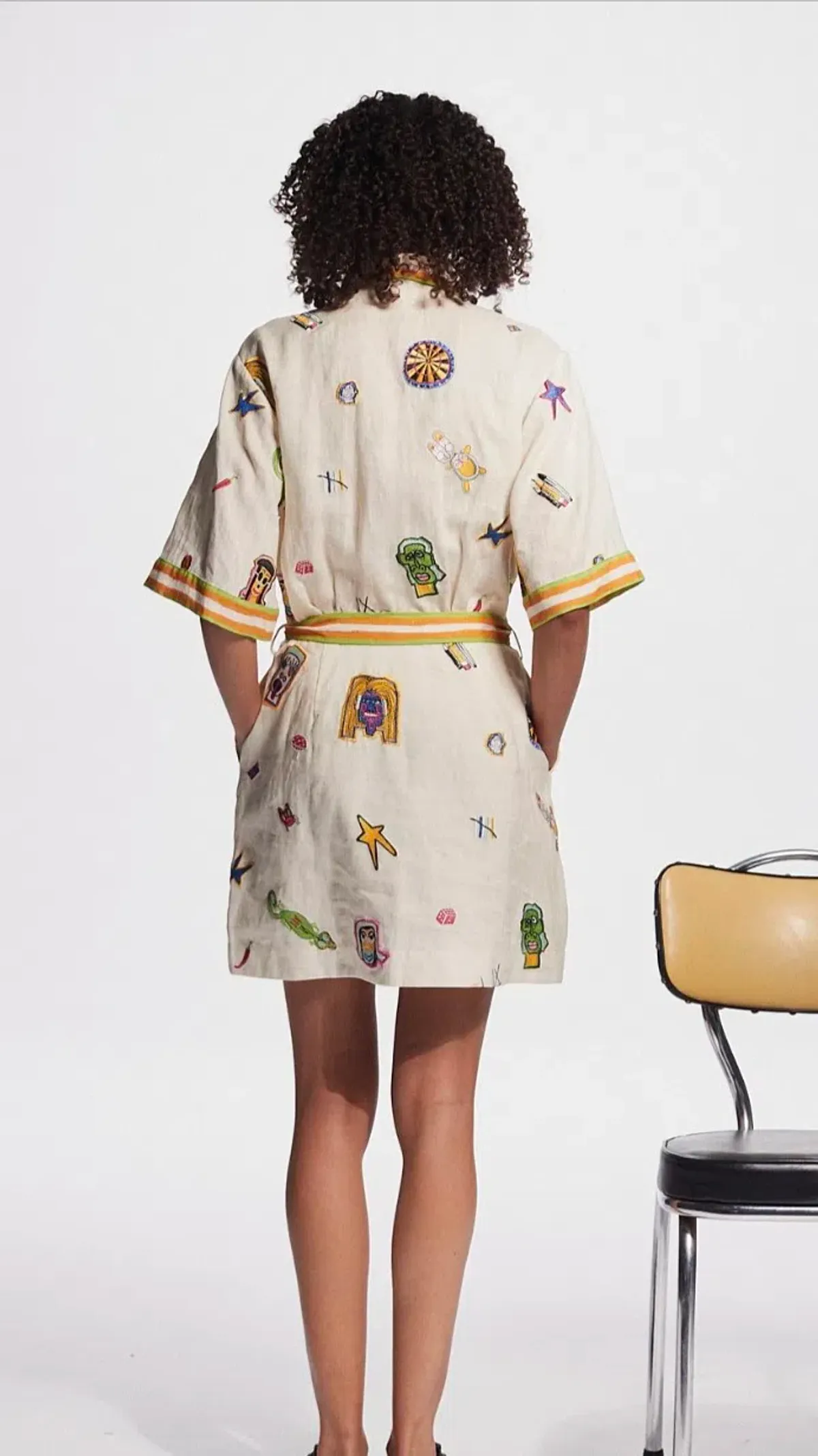 Alemais Checkers Embroidered Mini Dress s.16 - Image 3