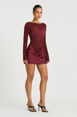 ELVIRA MINI DRESS | PLUM - SIZE 6 for rent on The Volte - image 2