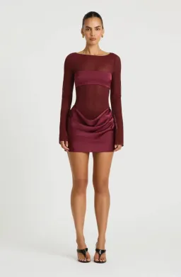 ELVIRA MINI DRESS | PLUM - SIZE 10 for rent on The Volte - image 1