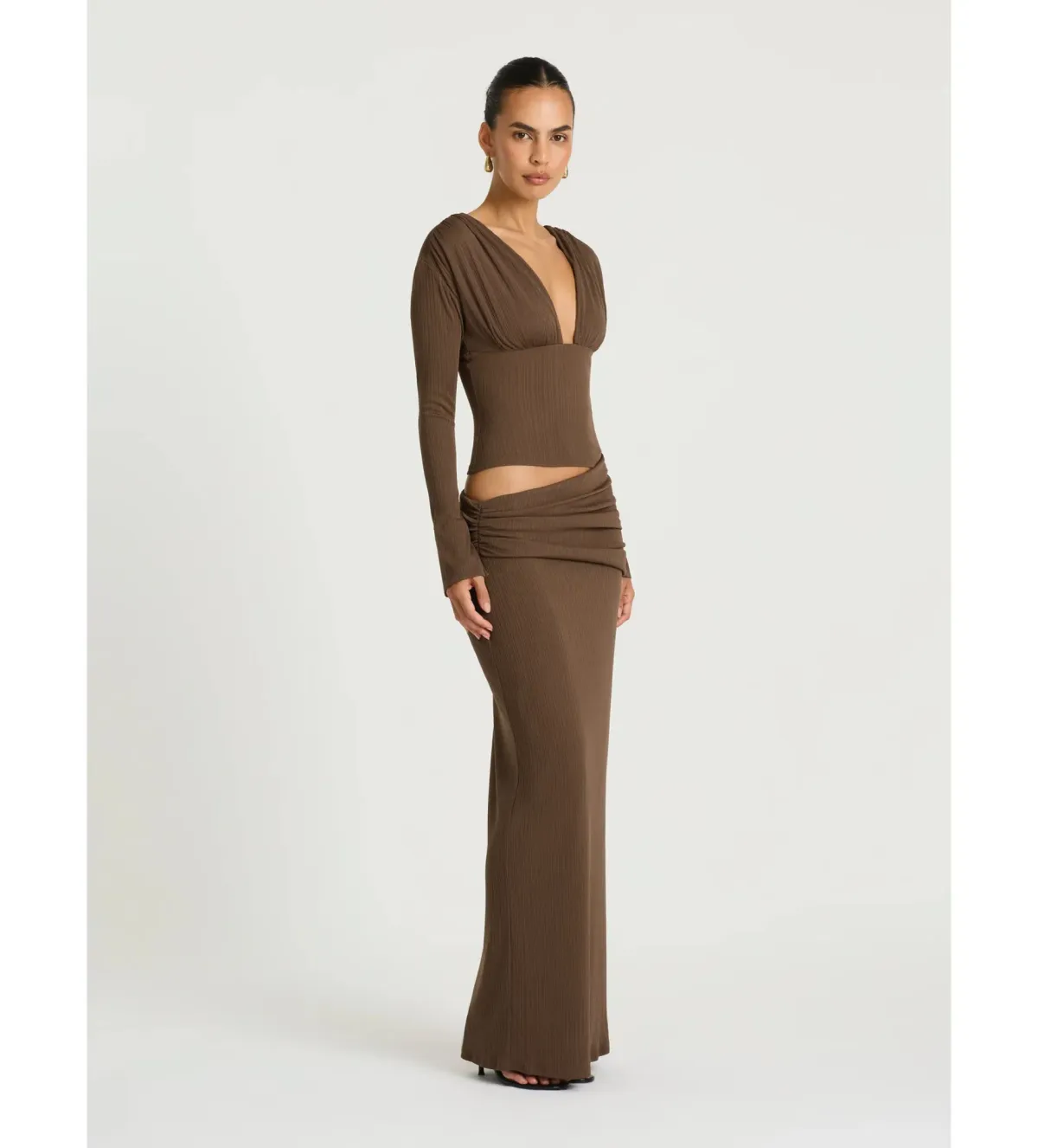 Benni Agnes Maxi Dress in Chocolate Size AU6 - Image 2