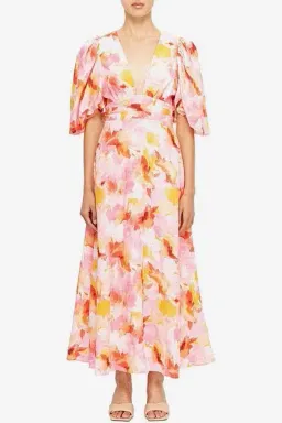 Acler The Hamilton Dress in Pink Floral for rent on The Volte - image 2