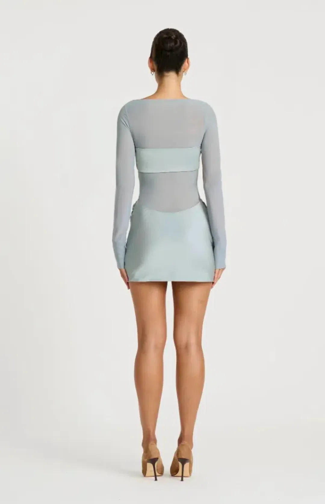 ELVIRA MINI DRESS | BLUE FOG - SIZE 10 for rent on The Volte - main image