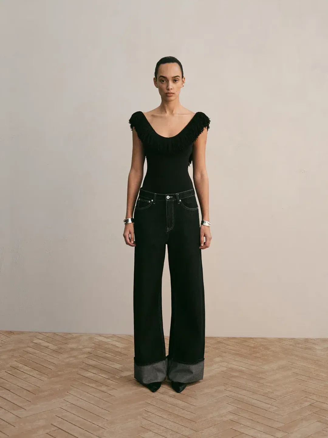 Sir the label - MARCELLINE FRINGE BODYSUIT for rent on The Volte - main image