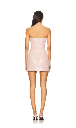 Sau Lee - Cindy mini dress in misty pink for rent on The Volte - image 3