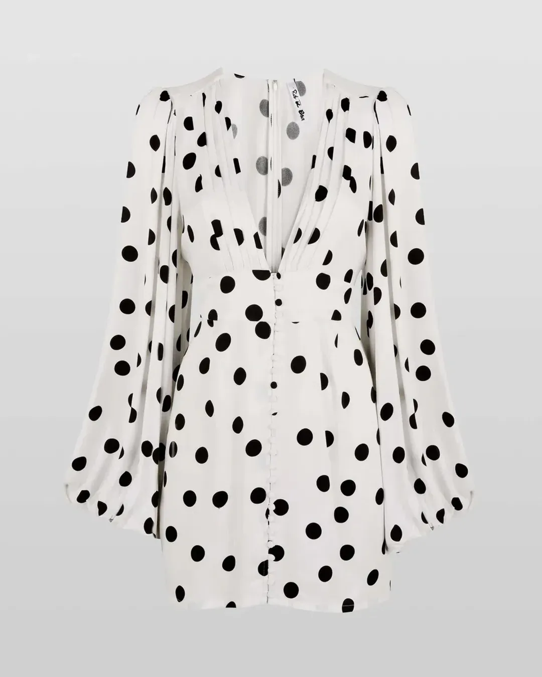 Rat & Boa Perla Mini Dress White Polka Dot Size AU 6 / XS for rent on The Volte - main image