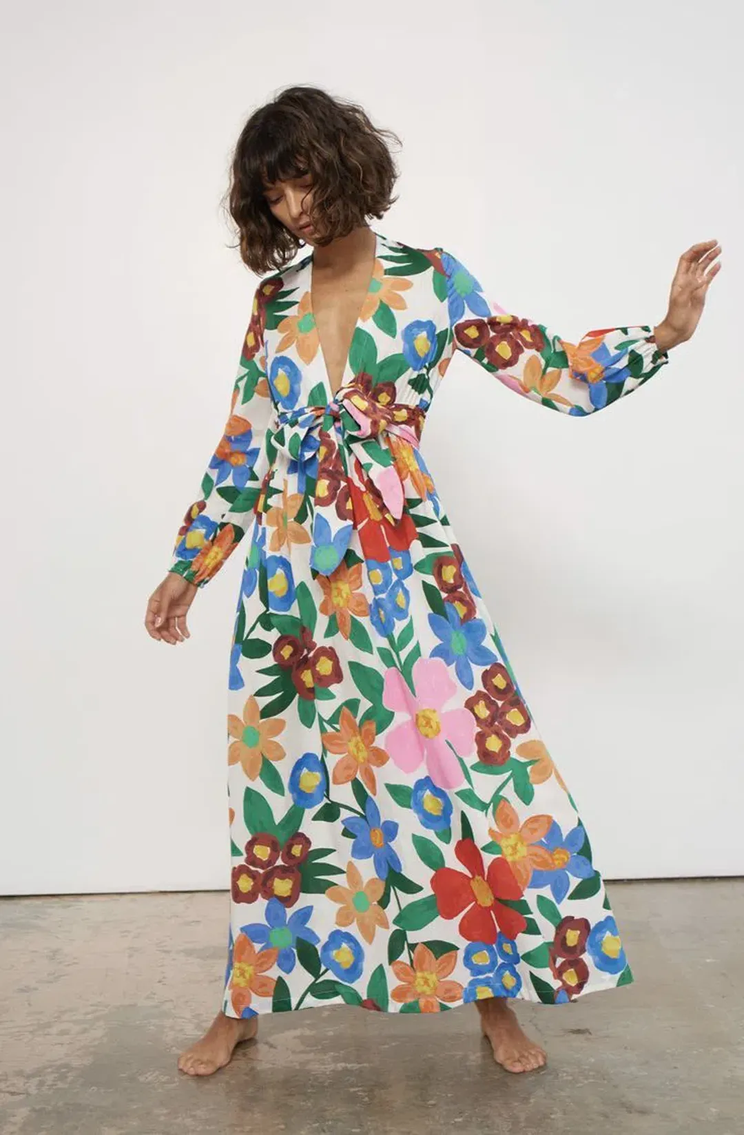 Mara Hoffman Luna Floral Print Maxi Dress Size AU 8 / S for rent on The Volte - main image