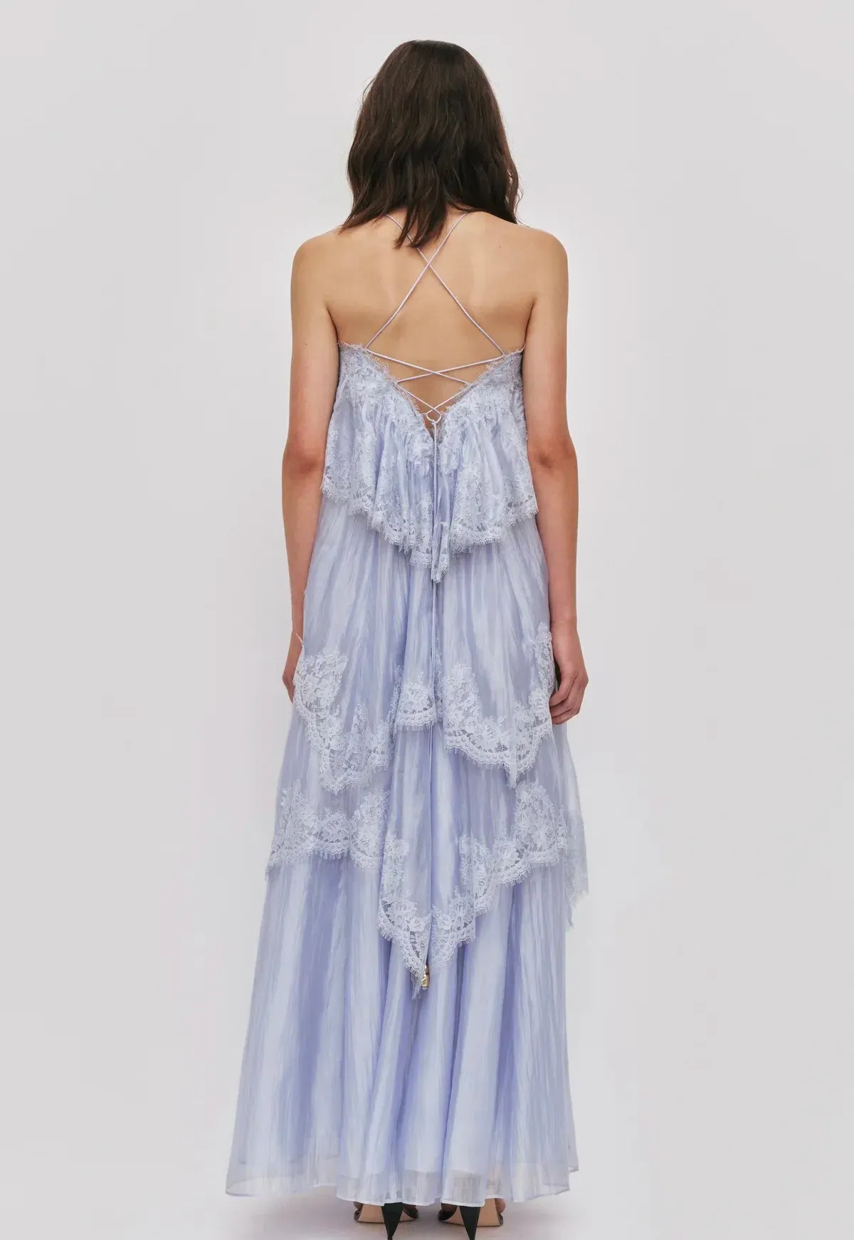 AJE Ophelia Lace Gown French Blue Size 8 - Image 3