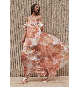 Aje Cosette Gown Rust Native Floral Size AU 8 for rent on The Volte - image 2