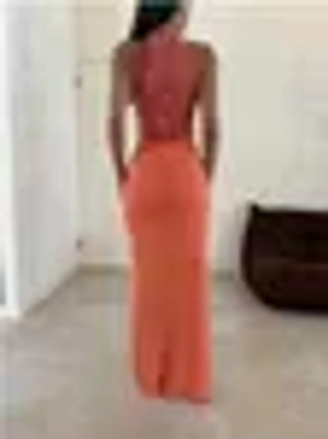 Jefre Sèi Angelica Maxi Dress Orange Peach Size M for rent on The Volte - main image