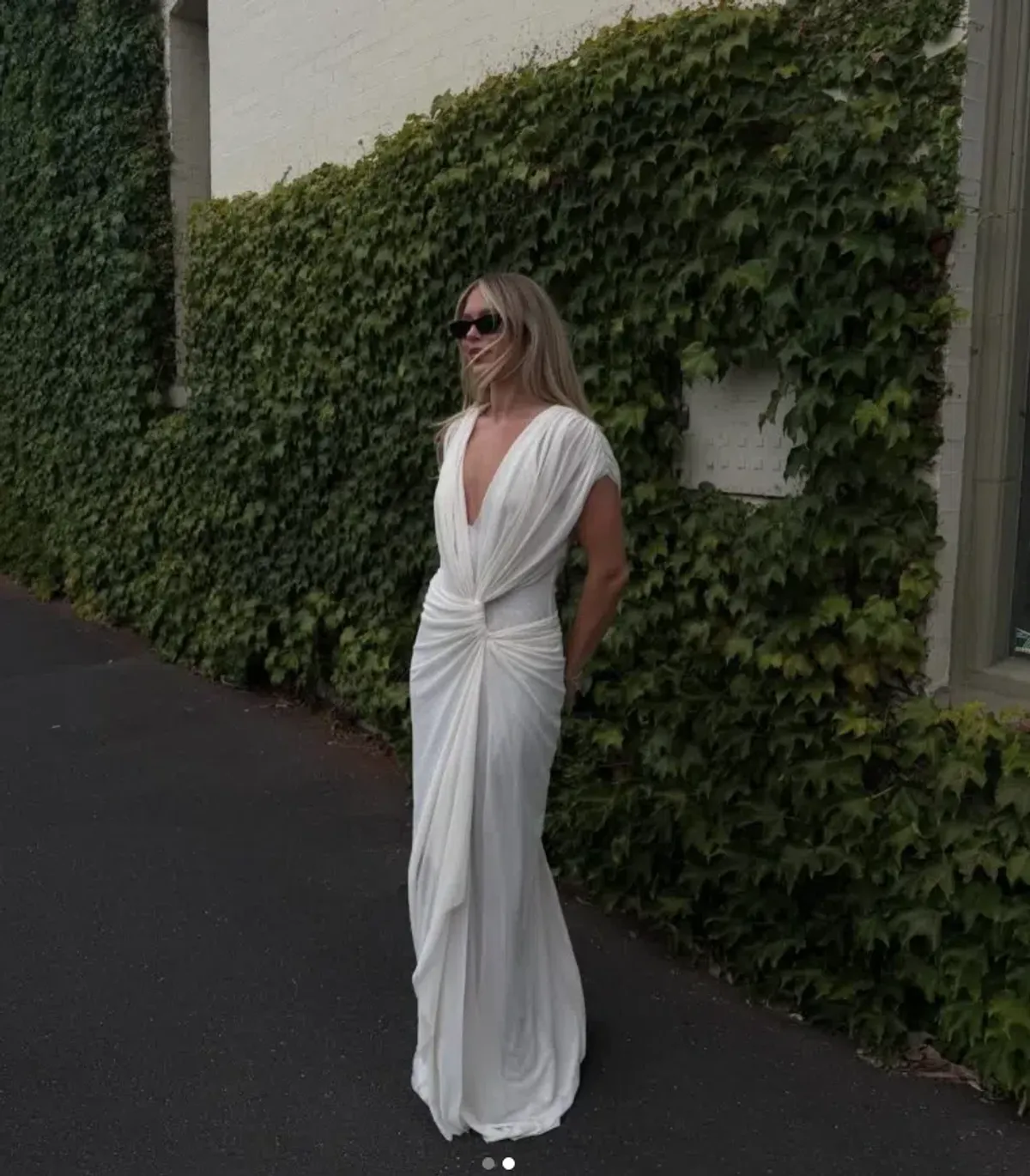 Bec and Bridge Leia Drape Gown Butter Cream White Size 6 - Image 3