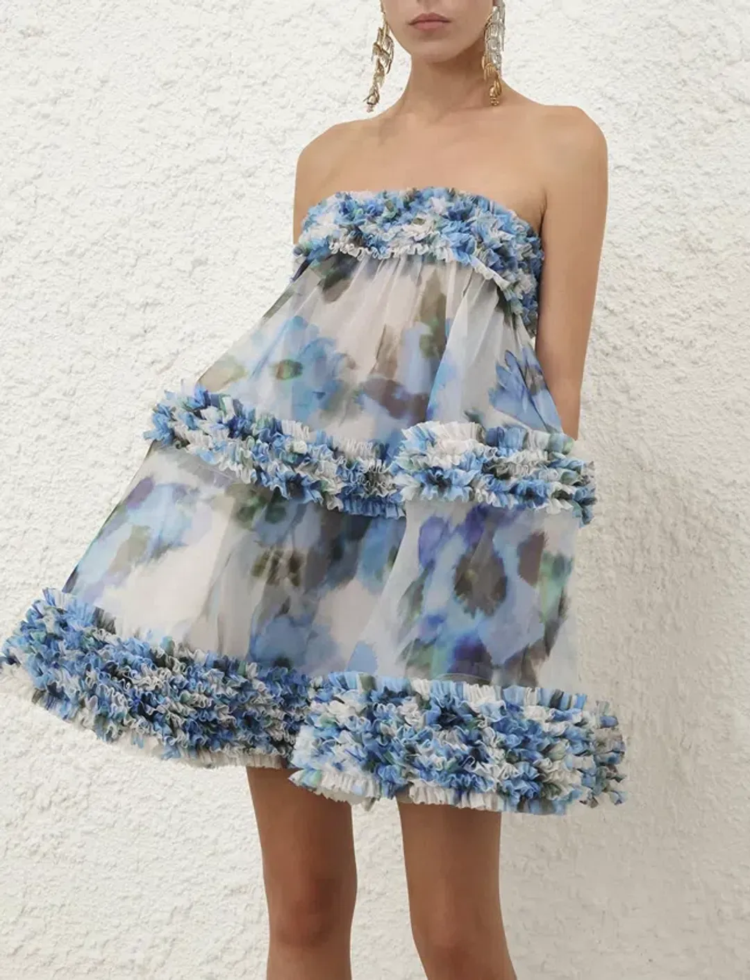 Zimmermann Alchemy Ruffle Mini Dress s0 for rent on The Volte - main image