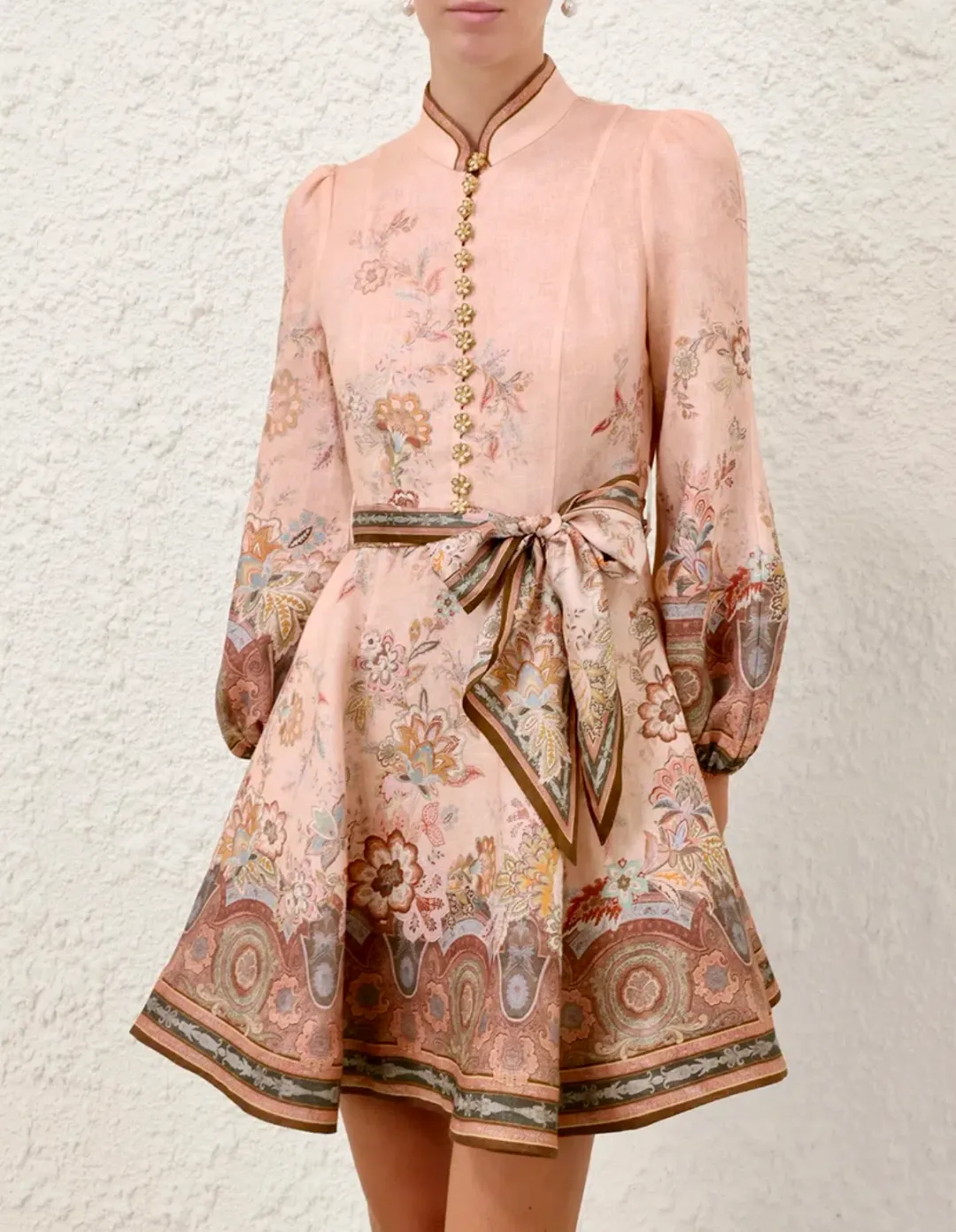 Zimmermann Alchemy Button Mini Dress s1 for rent on The Volte - main image