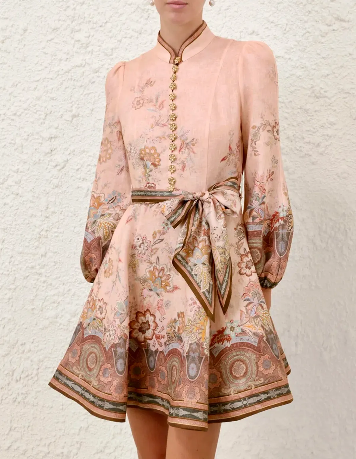 Zimmermann Alchemy Button Mini Dress s1 for rent on The Volte - main image