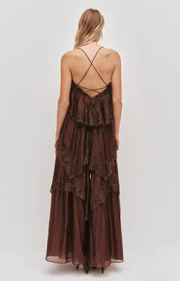 OPHELIA LACE GOWN | CHOCOLATE - SIZE 10 for rent on The Volte - image 3